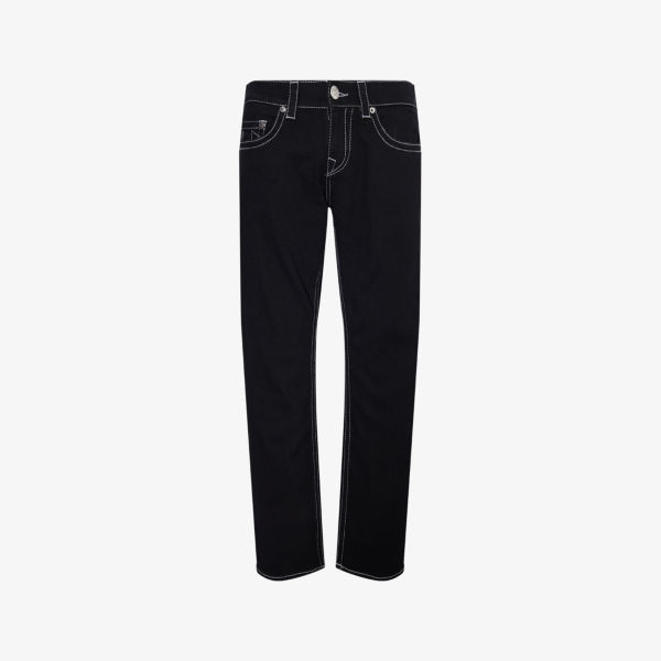 

Прямые джинсы True Religion Ricky big t buddha с вышивкой, черный