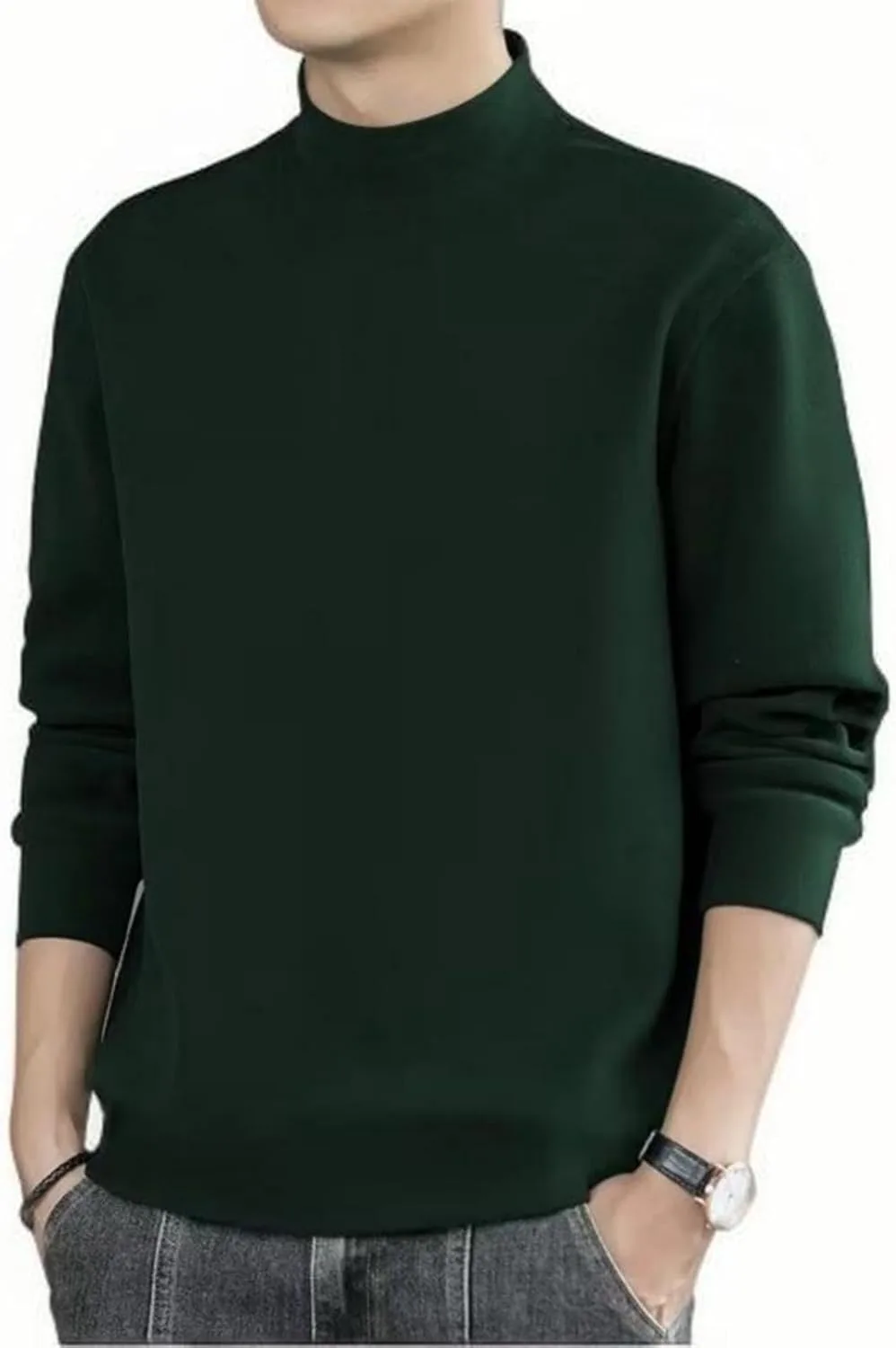 

Ymosrh мужская футболка с воротником-стойкой, длинный рукав, базовая термофутболка для осени и зимы, M-3XL