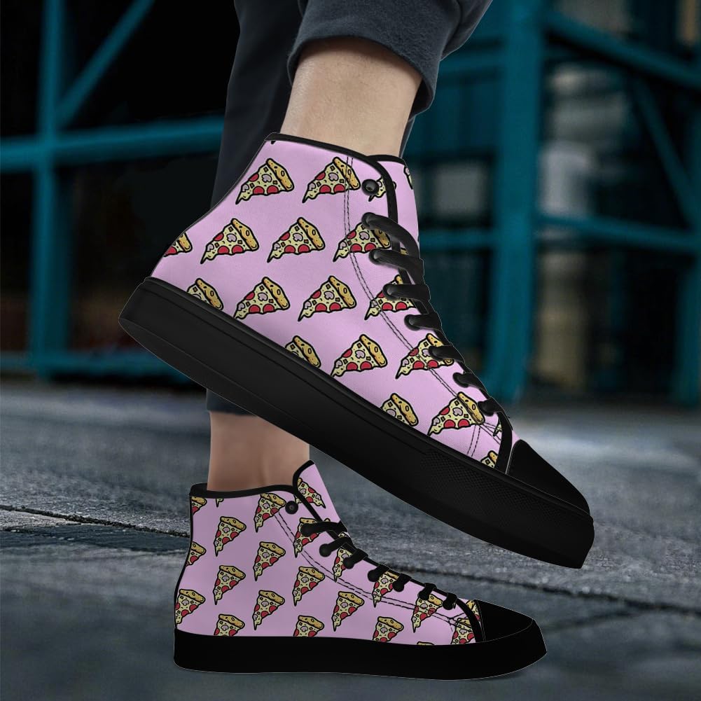 Кеды chebing Pizza High Top на высокой подошве для мужчин и женщин, высокие кроссовки на шнуровке, повседневная обувь, подарок для парня или девушки, розовый — фото 2