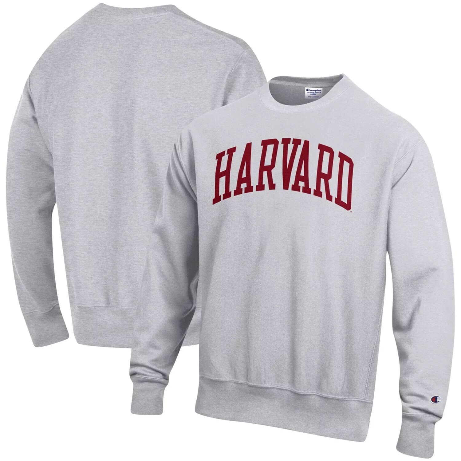 

Мужской пуловер обратного плетения Harvard Crimson Arch с меланжевым рисунком серого цвета Champion, Серый, Мужской пуловер обратного плетения Harvard Crimson Arch с меланжевым рисунком серого цвета Champion