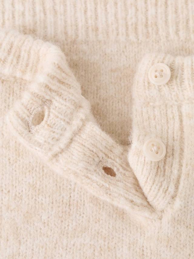 Детский вязаный свитер с круглым вырезом и белочкой Mango, Light Beige — фото 4