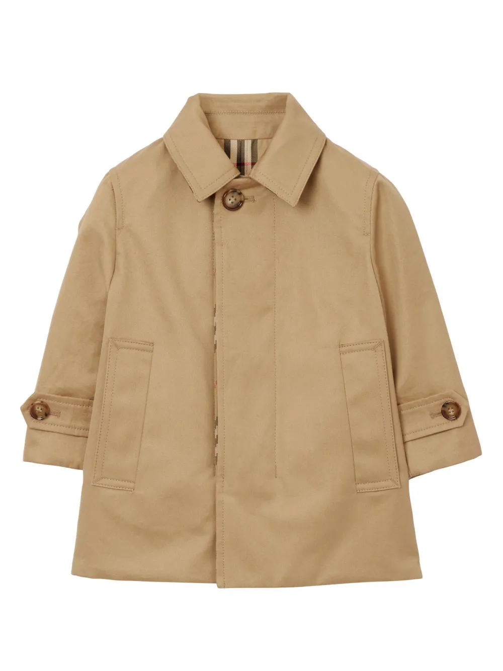 

Тренч в клетку BURBERRY KIDS, нейтральный