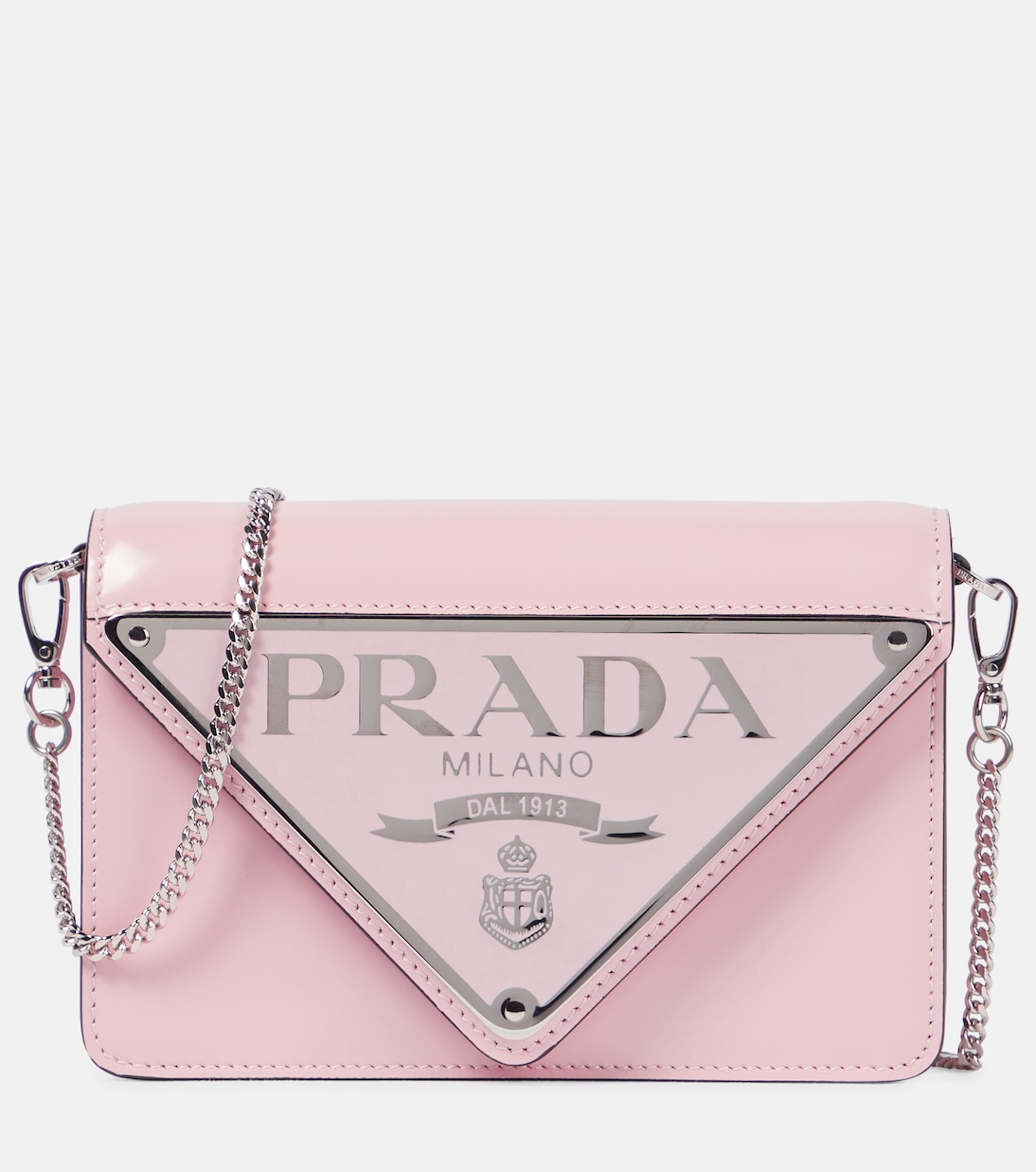 

Кожаная сумка через плечо с логотипом Prada, Alabastro N