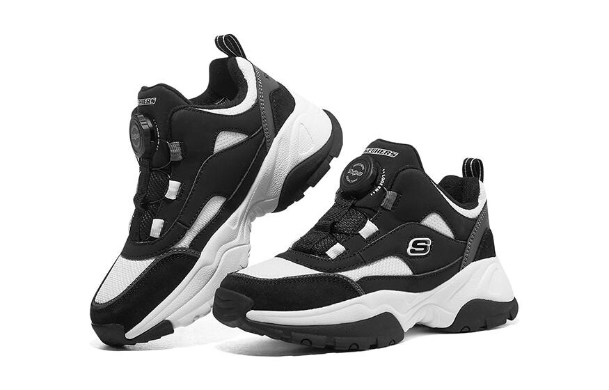 Спортивные детские кроссовки GS Low-top черного/белого цвета Skechers — фото 4
