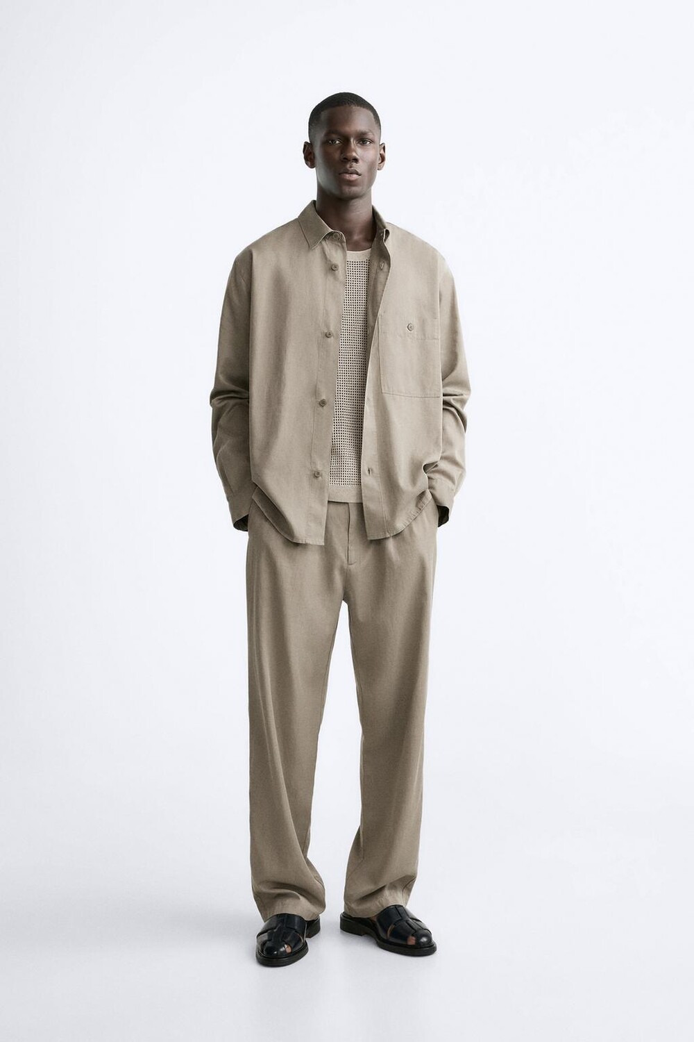

Струящаяся рубашка ZARA, цвет greys