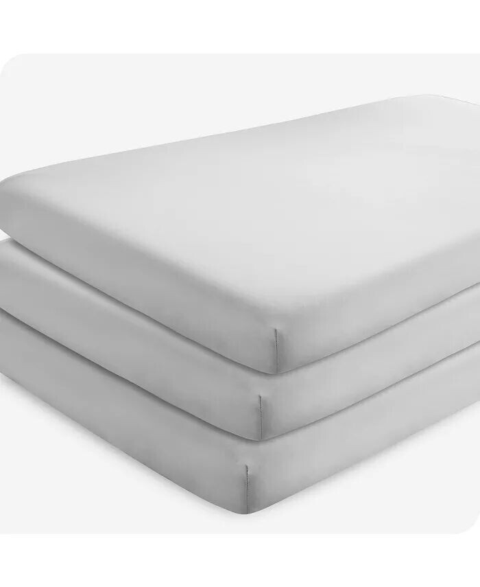 

Простыня для кроватки из микрофибры, 3 шт Bare Home, серый