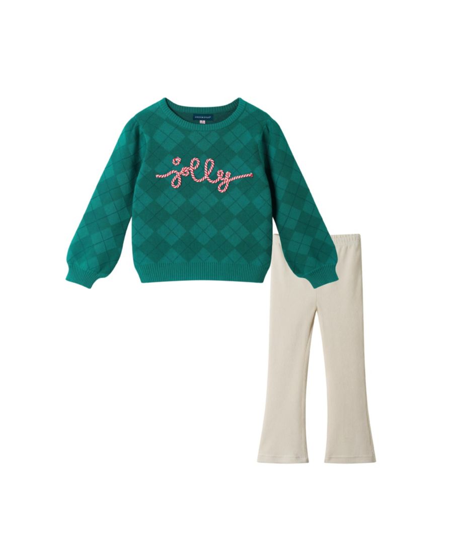 

Детский/подростковый комплект для девочек: свитер и леггинсы Andy & Evan, Green jolly