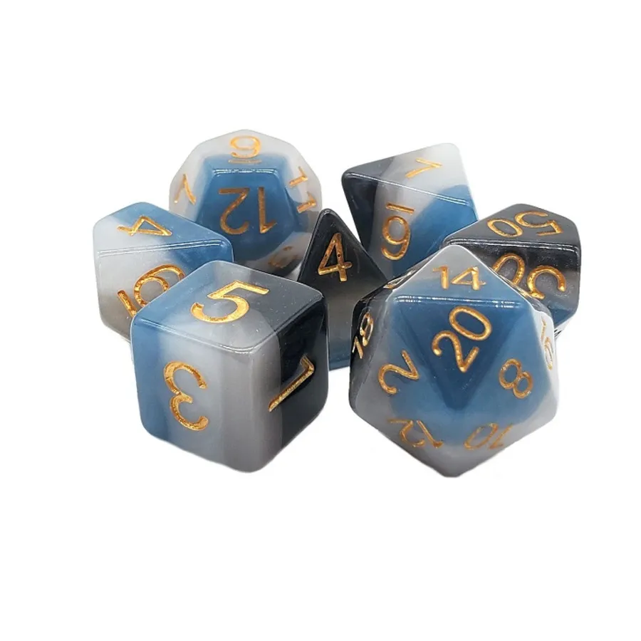 

Poly Set Dark of Night с золотом (7), Acrylic-Resin Dice - Gradient