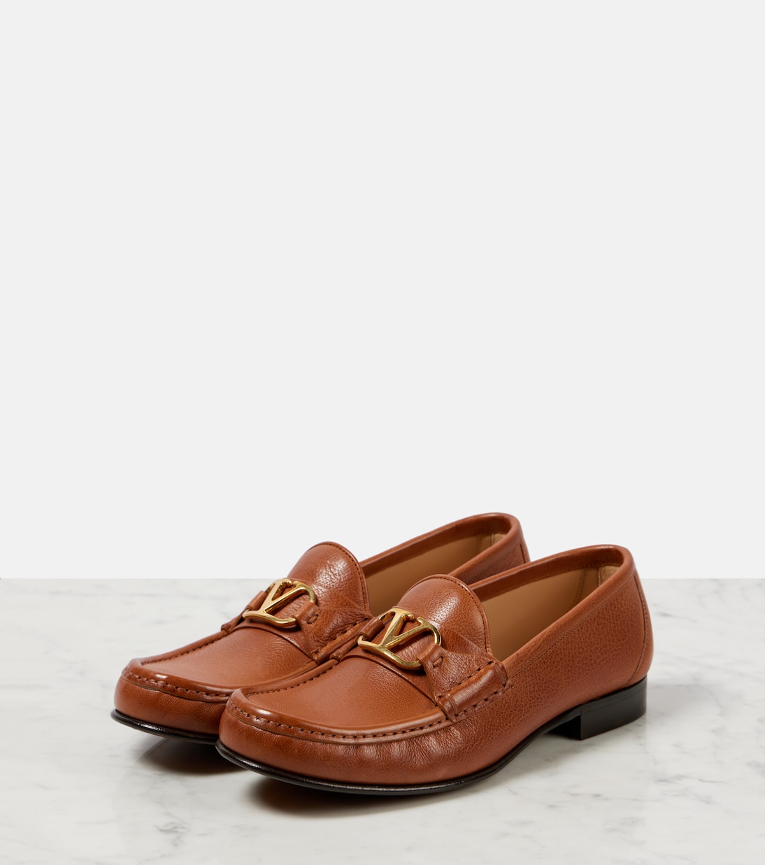 Кожаные лоферы VLogo Signature Valentino Garavani, Tabacco — фото 4