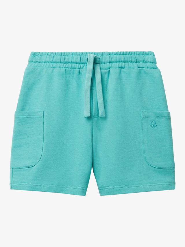 

Детские хлопковые карго-шорты с кулиской Benetton, Teal Green