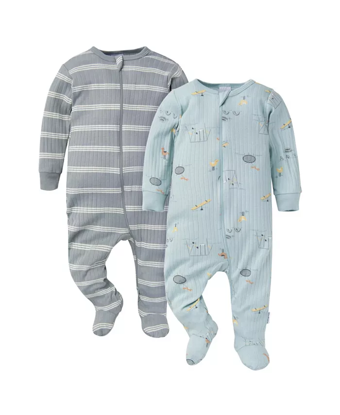 

Детский комбинезон для сна и игр Baby Boys 2-Pack, Playground, 6-9M Gerber, серый