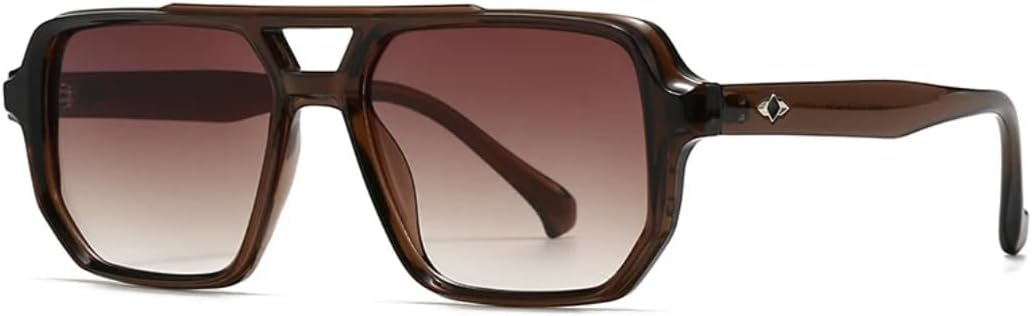 

Популярные модные квадратные солнцезащитные очки для мужчин, градиентные очки с защитой от УФ-излучения UV400, винтажные очки с заклепками, модные солнцезащитные очки для женщин TVTBBVV, Brown Tea Gradient