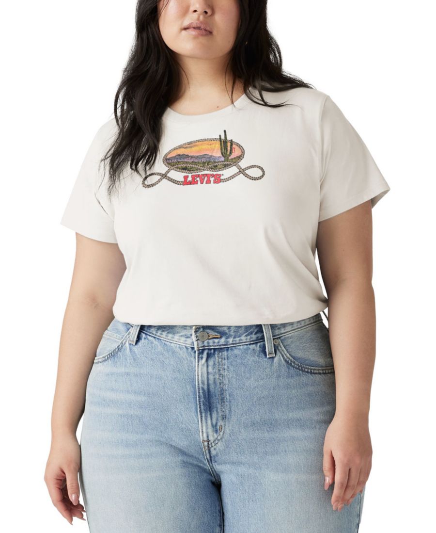 

Хлопковая футболка большого размера с логотипом Perfect Logo Levi's, Cactus Sugar Swizzle