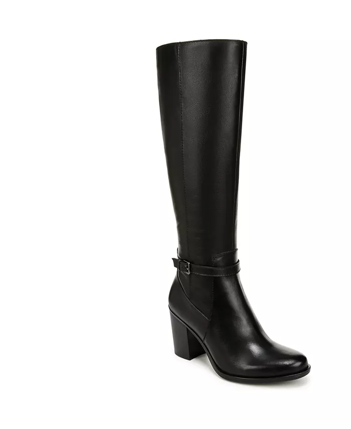 Женские сапоги Kalina Extra Wide Calf с квадратным каблуком до колена Naturalizer, черный