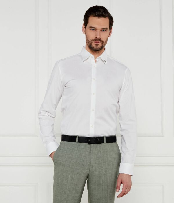 

Рубашка с воротником Slim fit Hugo, белый