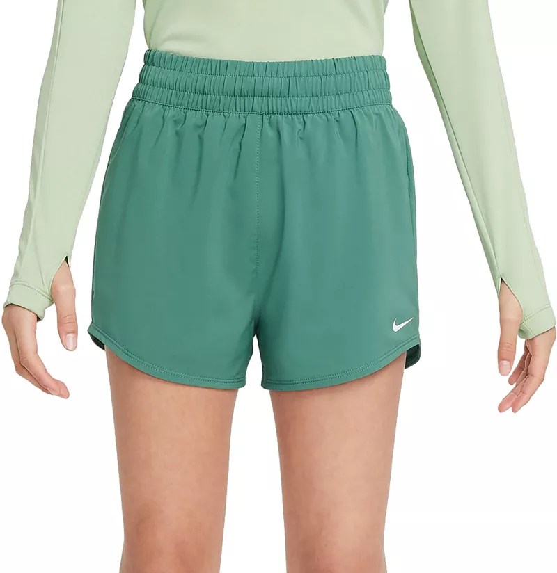 

Тканые тренировочные шорты Nike Dri-FIT One с высокой талией для девочек, цвет Bicoastal