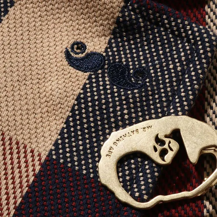 Куртка в клетку Bape A Bathing Ape, красный — фото 4