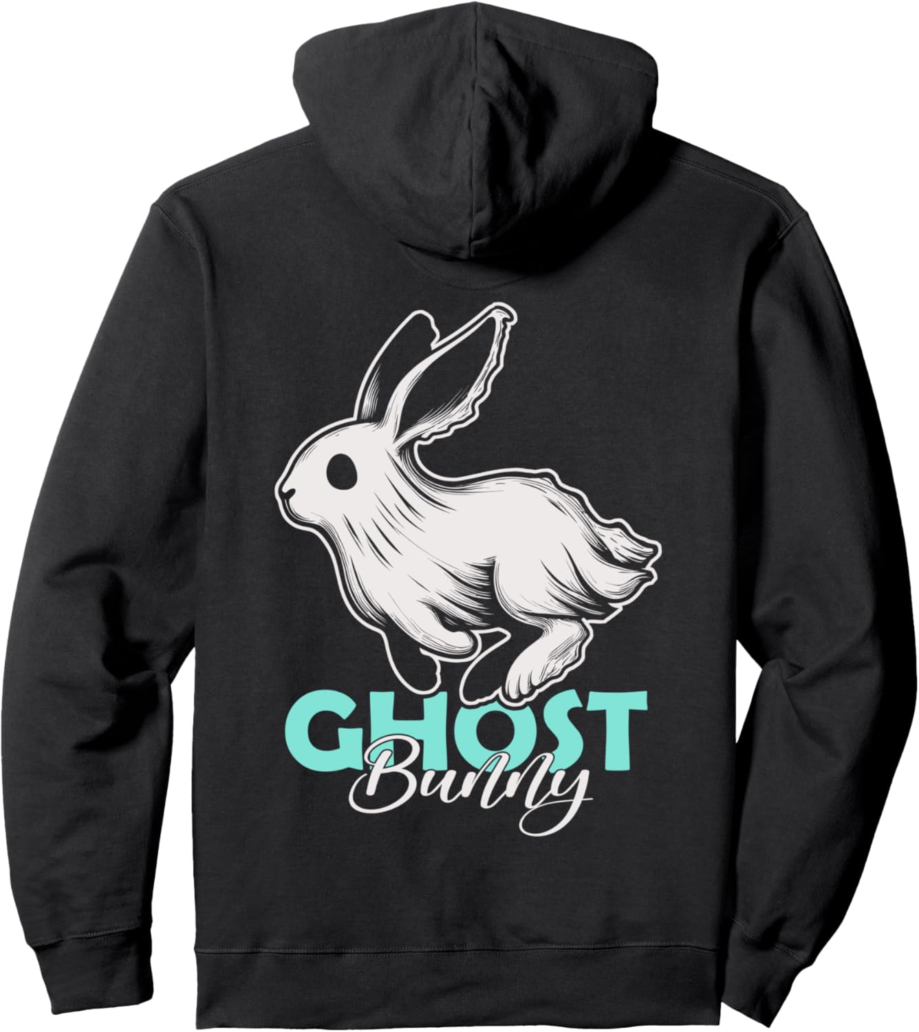 

Худи на Хэллоуин с изображением кролика-призрака Funny Ghost Bunny Eerie Hare, черный