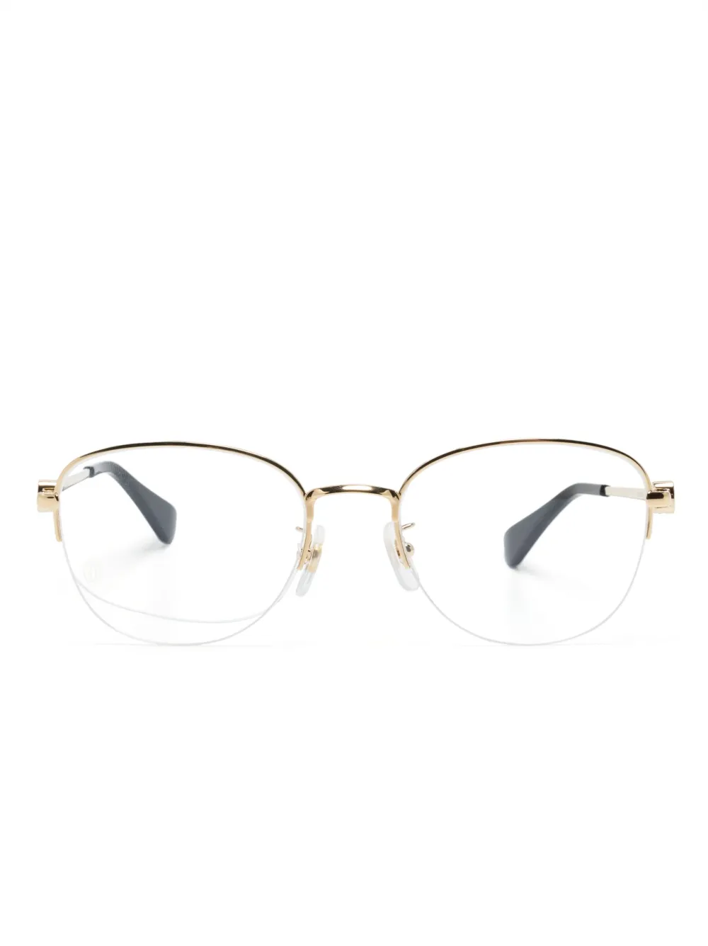

Очки в круглой оправе с логотипом Cartier Eyewear, золотой