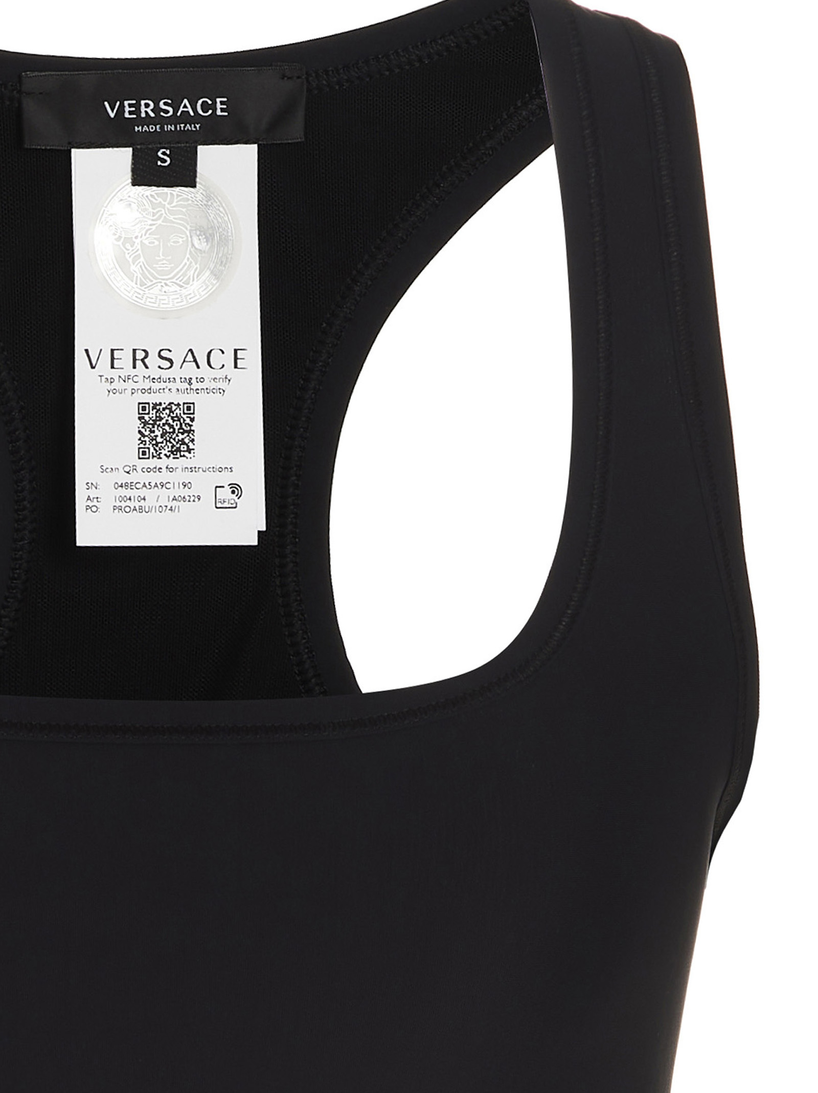 Спортивный топ «Медуза» VERSACE, черный — фото 3