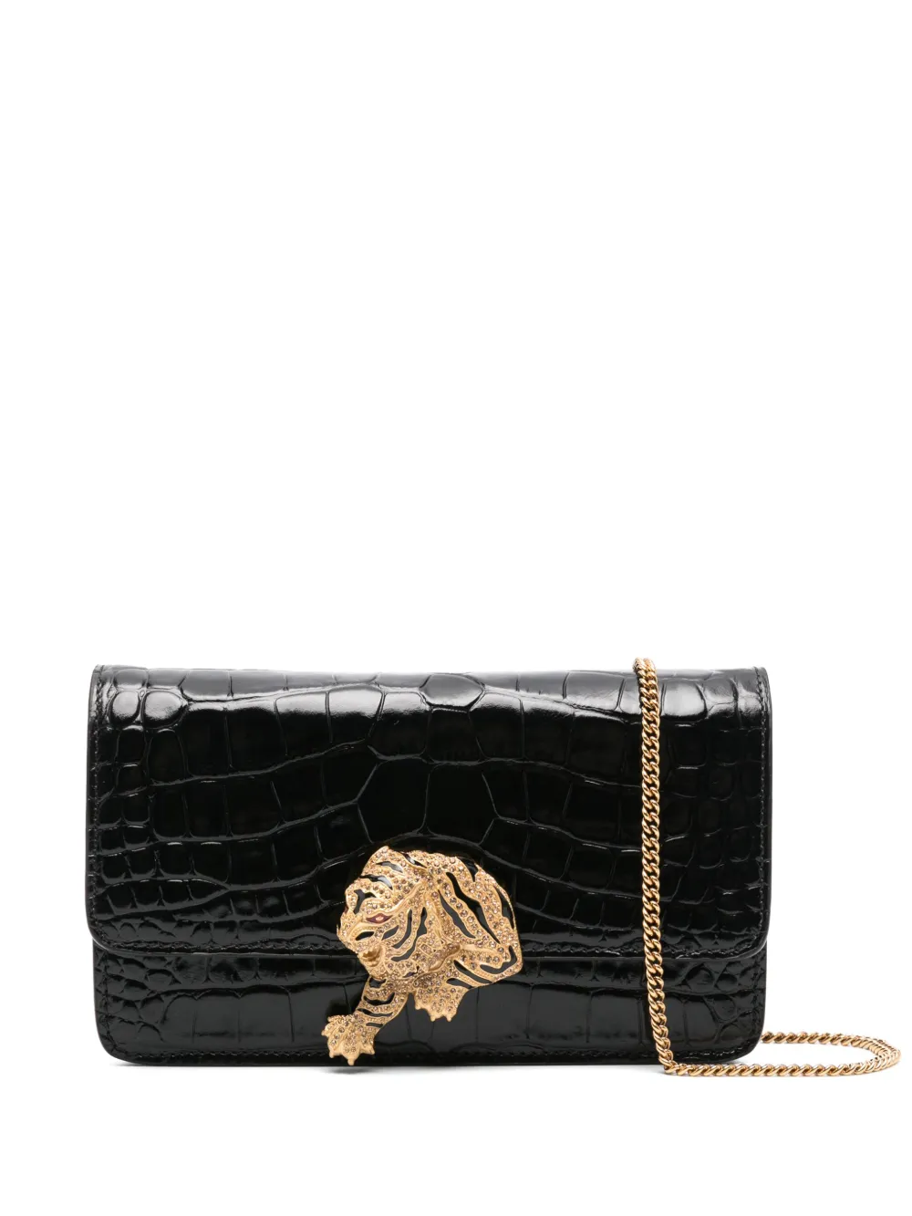 

Сумка через плечо с декором Tiger Roberto Cavalli, черный