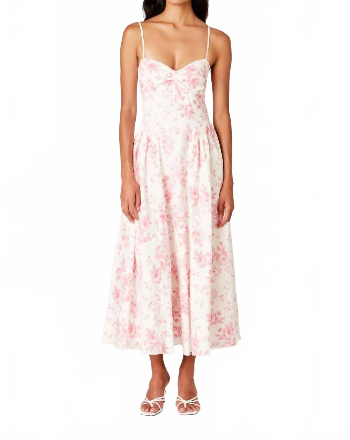 

Платье Destene миди в розово-белом цвете NIA