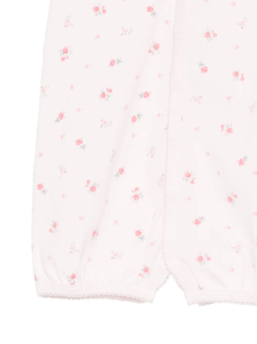 Комбинезон с цветочным принтом и кружевной отделкой Petit Bateau, розовый — фото 3