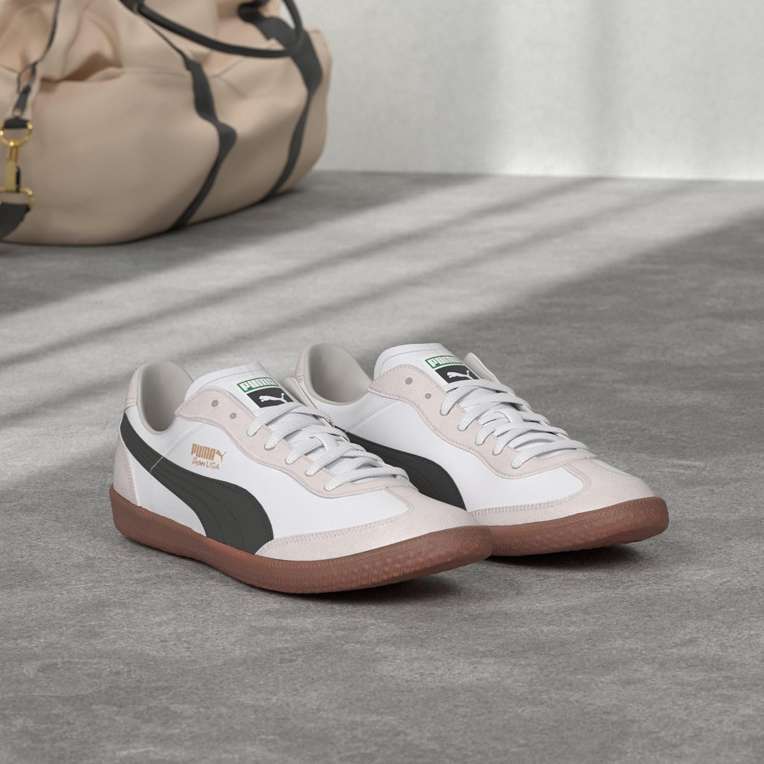 Мужские кроссовки PUMA Super Liga OG Retro, белый/черный/золотой — фото 2