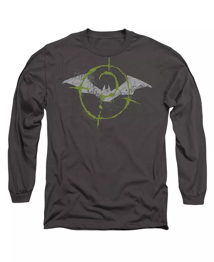 

Мужская футболка The (2022) с длинным рукавом и логотипом Scribbles Bat Batman, серый