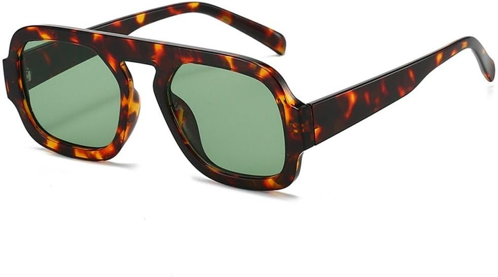 

Ретро квадратные солнцезащитные очки для женщин, модные градиентные оттенки, защита от УФ-излучения UV400, для мужчин, панк, сине-зеленые солнцезащитные очки SKFGNX, Leopard Dark Green