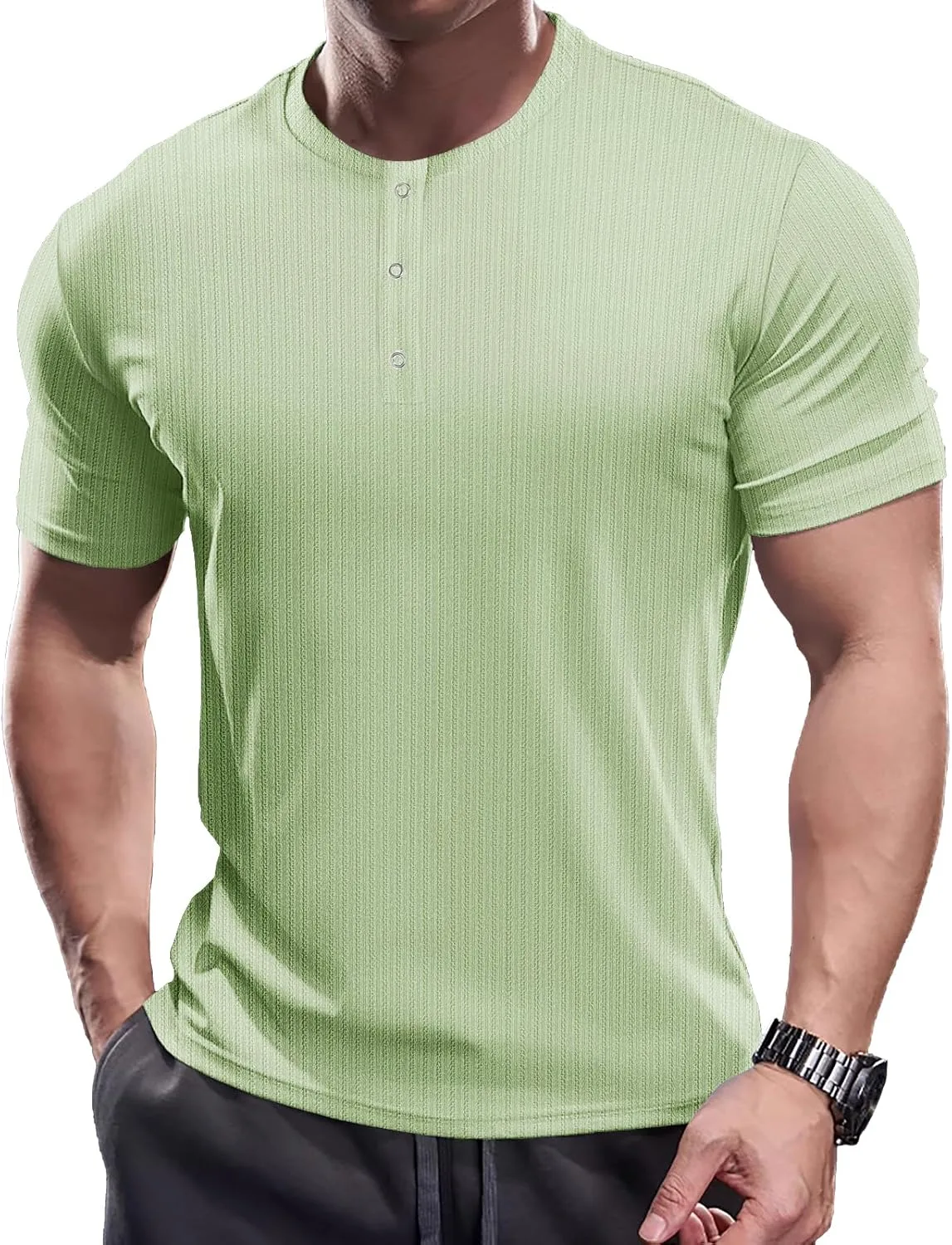 

Футболка Muscle Cmdr мужская Stretch Henley Slim Fit