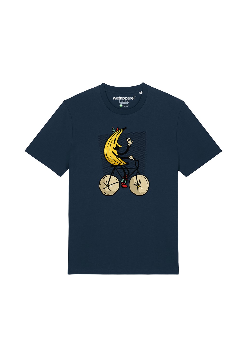 

Футболка с принтом BANANA RIDER watapparel, темно-синий