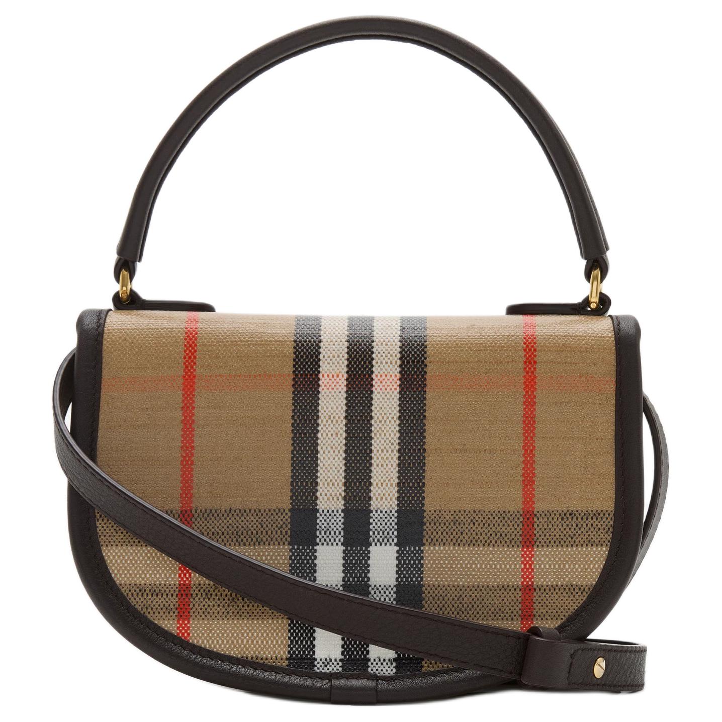 Женская мини-сумка Burberry из хлопка песочного цвета — фото 3