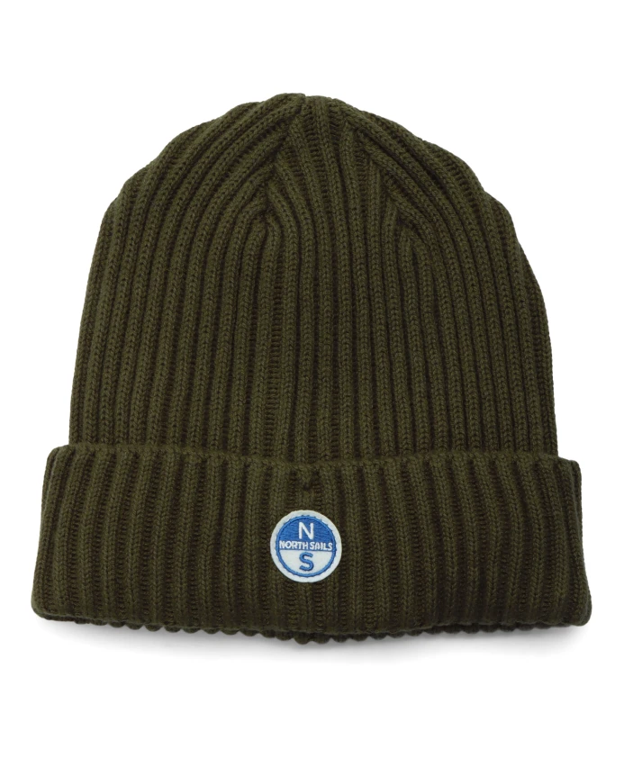 

Шерстяная шапка из смеси хлопка с логотипом. North Sails, зеленый