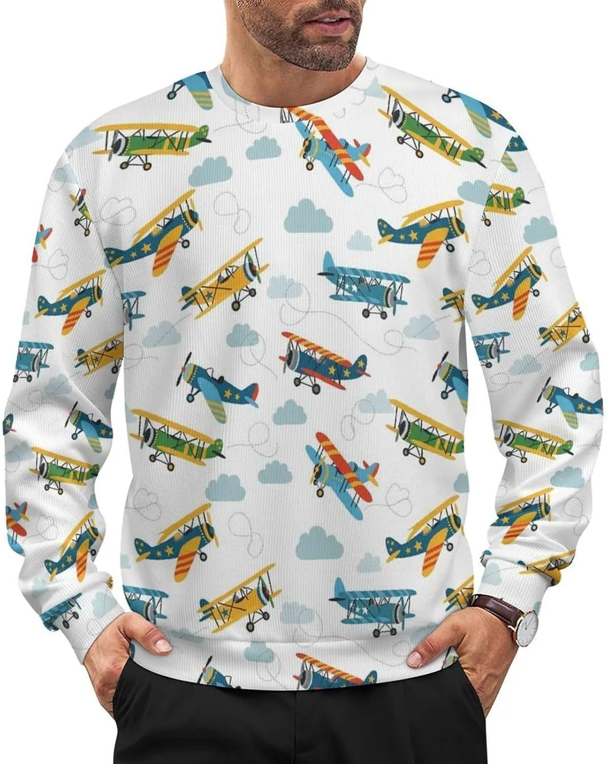 

Мужской свитер с длинным рукавом и круглым вырезом LITPUZC