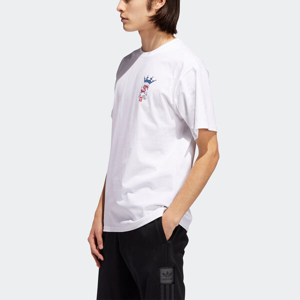 Футболка originals wehaultee skateboard printing sports round neck short sleeve white Adidas, белый — фото 4