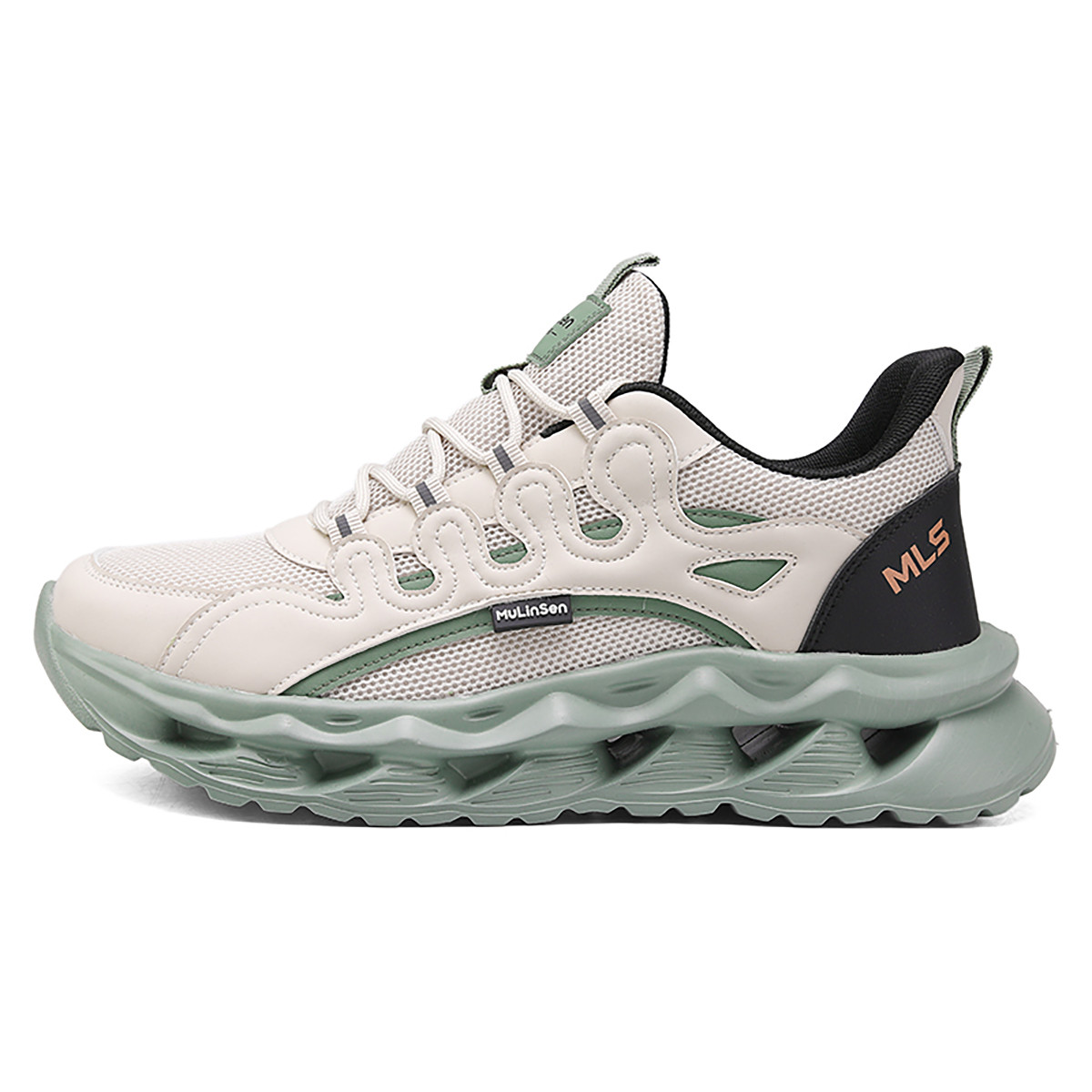 

Mulinsen Дышащие и легкие повседневные туфли мужские бежево-черные, цвет Beige Black