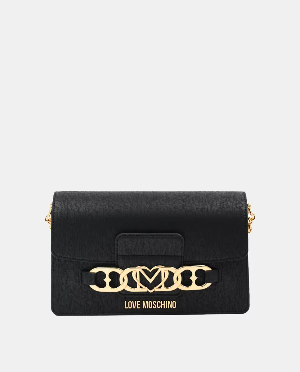 

Средняя черная сумка через плечо с клапаном Love Moschino