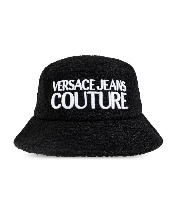 

Шапка с вышитым логотипом Versace Jeans Couture, черный
