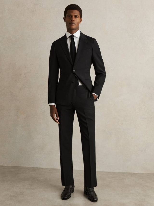 

Брюки Promise Straight Fit из шерстяной смеси Reiss, Black