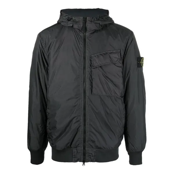 

Куртка pocket detail crinkle reps jacket 'charcoal' Stone Island, черный