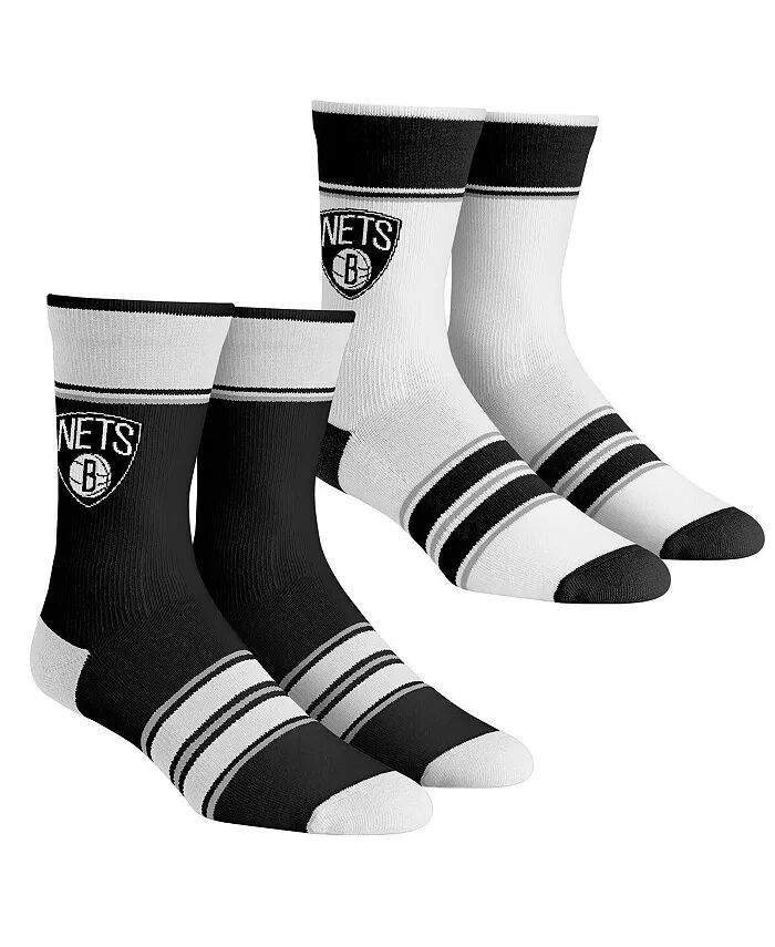 

Носки для мальчиков и девочек Brooklyn Nets Multi-Stripe, комплект из 2 пар носков Team Crew Rock 'Em