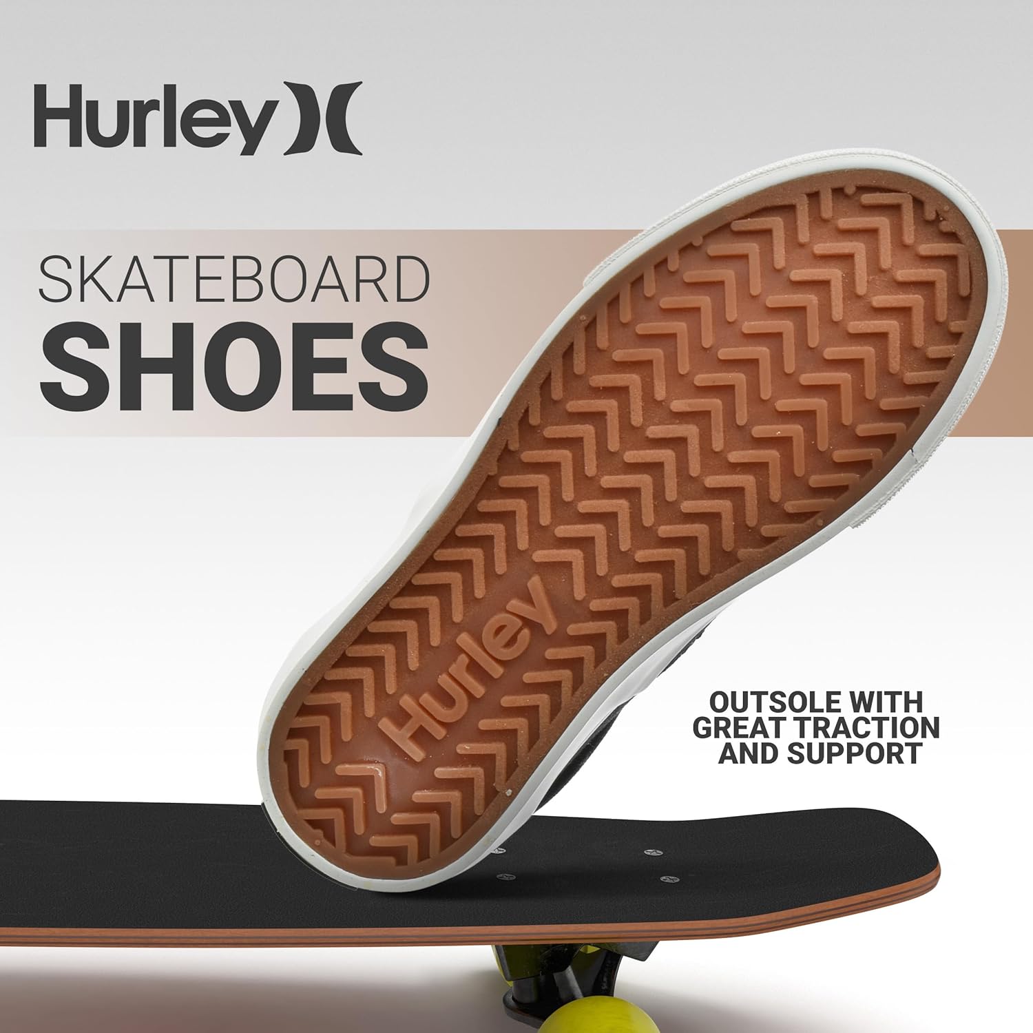Детские кеды Hurley Marley на шнуровке - низкие кроссовки для скейтбординга для детей, спортивная обувь для мальчиков и девочек, белый/черный — фото 4