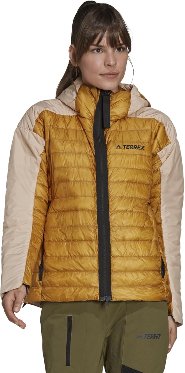 

adidas Женская утепленная куртка Terrex Myshelter Down с капюшоном, цвет Mesa/Halo Blush, размер