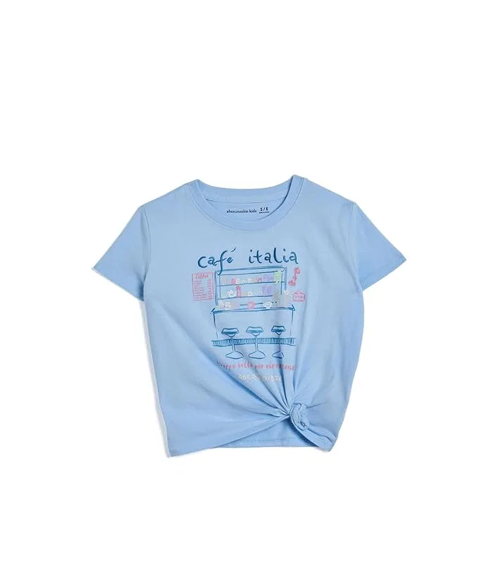 Футболка с узлом Cafe Italia abercrombie kids, Chalk Pink