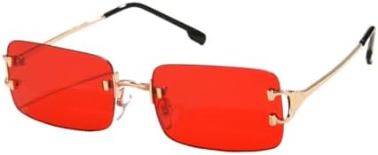 

Популярные солнцезащитные очки с алмазной огранкой для женщин, винтажные прямоугольные солнцезащитные очки без оправы для мужчин, очки с защитой от УФ-излучения UV400 MTZJH, Gold Gray