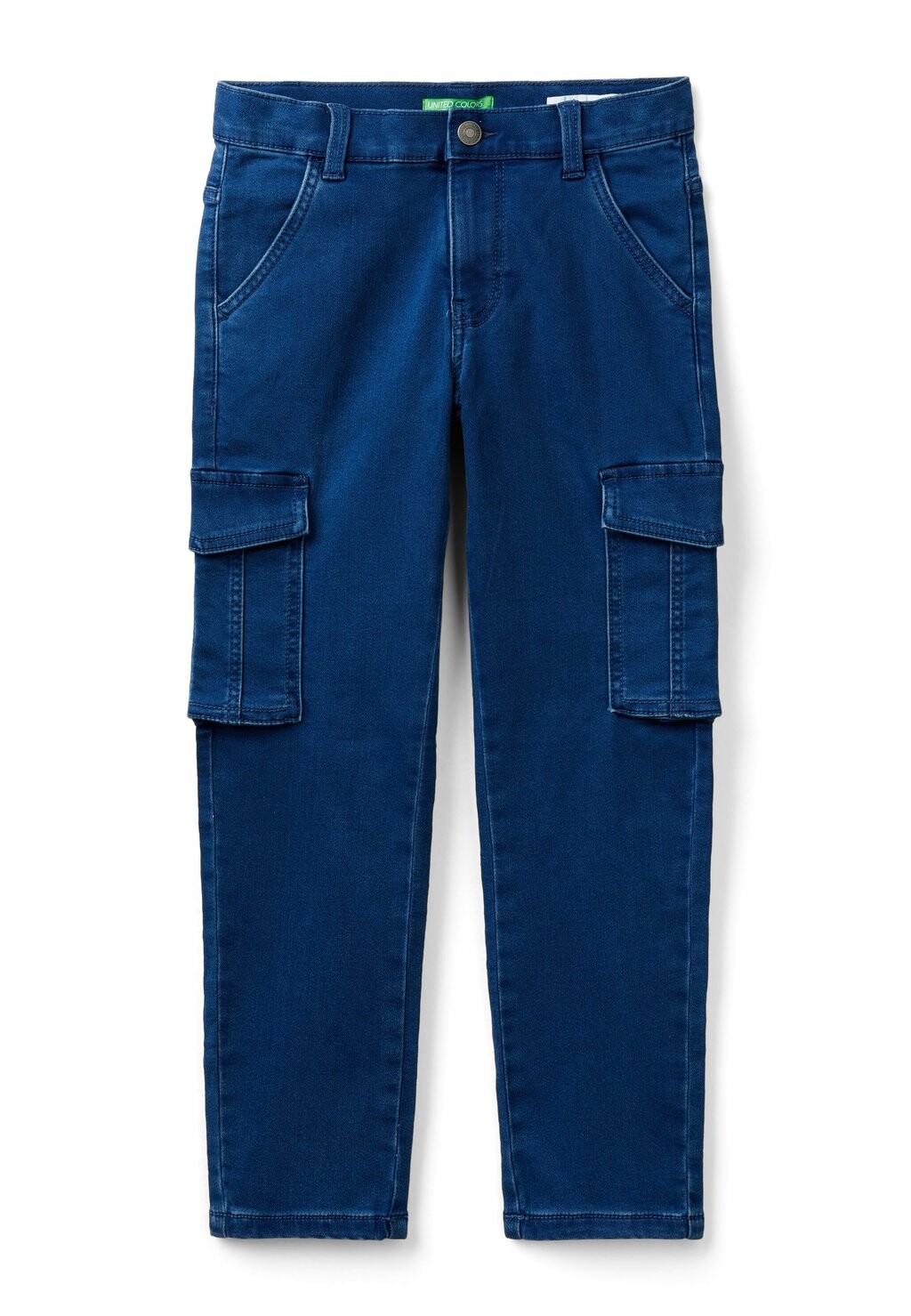 

Джинсы узкого кроя STRETCH WITH SIDE POCKETS AND LOGO United Colors of Benetton, синий