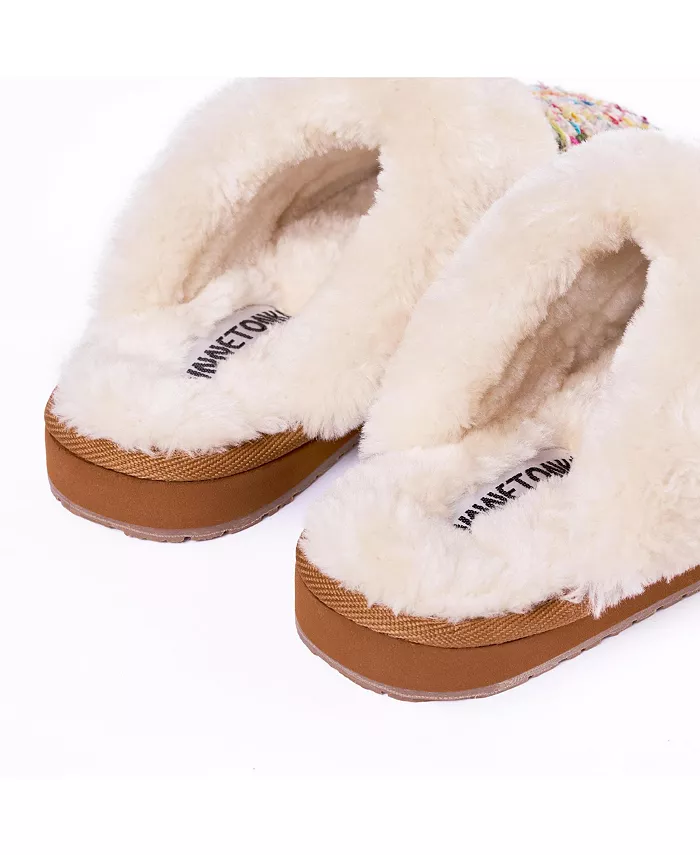 Женские уютные тапочки Carefree Scuff Minnetonka, белый — фото 2