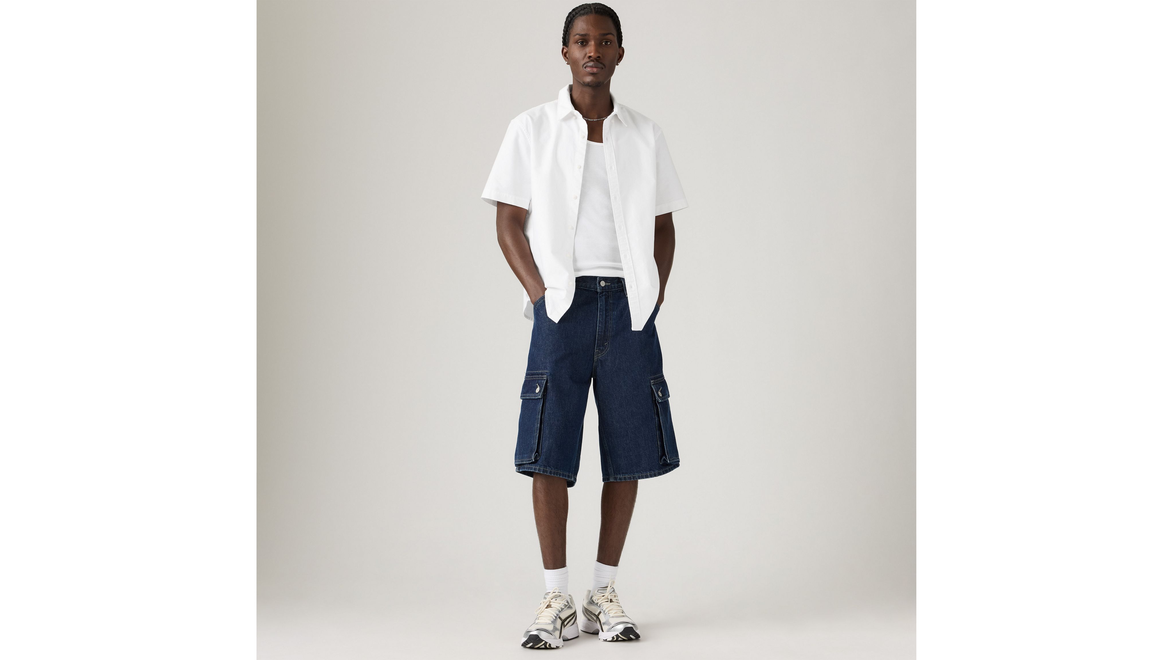 

478 Мужские шорты Baggy Cargo 12 дюймов Levi's, Next One Down - Dark Wash