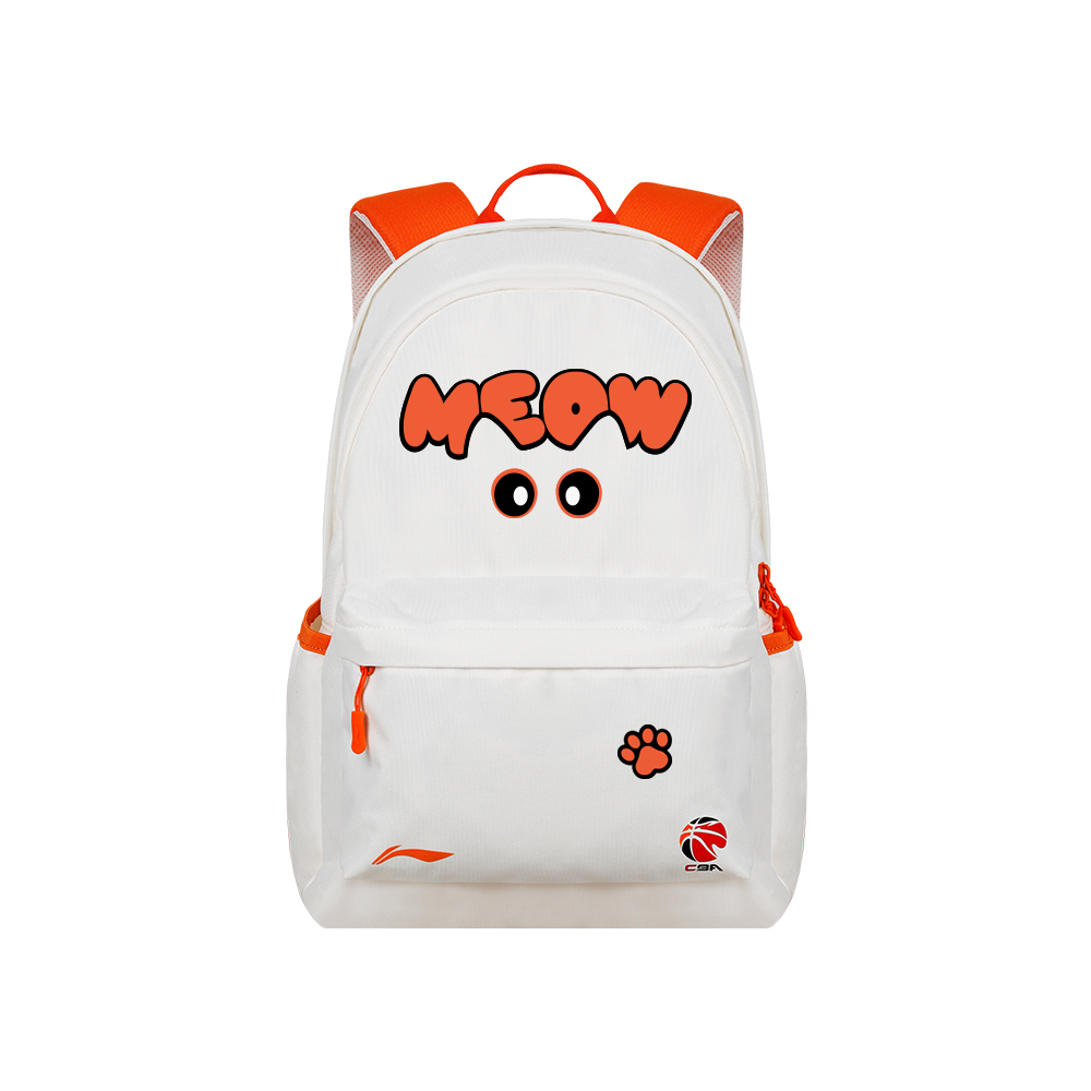 

LINING Полиэстеровый рюкзак унисекс бело-оранжевый, White Orange Cute Cat with Big Eyes